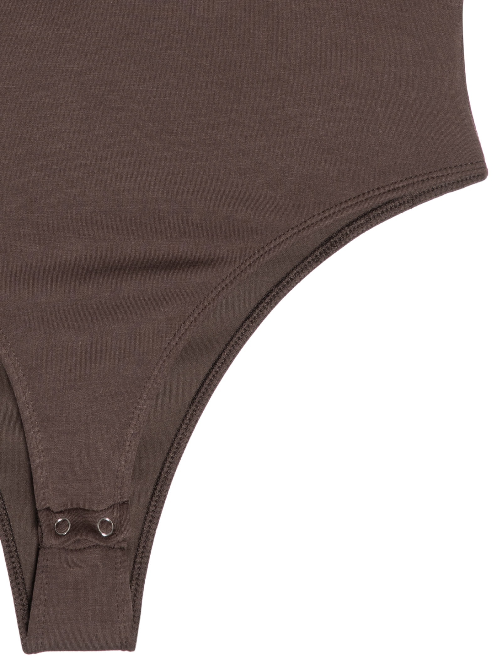 Body Feminino Gola Alta Manga Longa Marrom Basiq