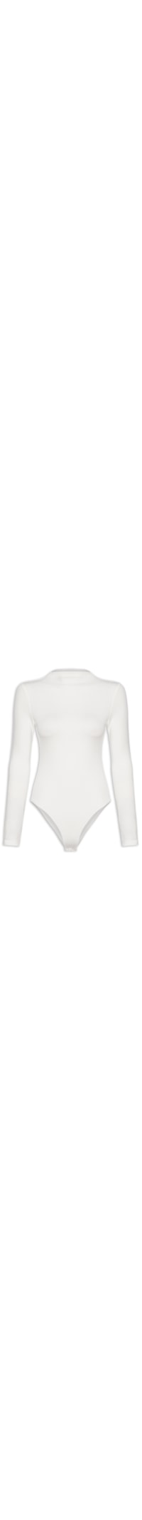 Body Feminino Gola Alta Manga Longa – Off White