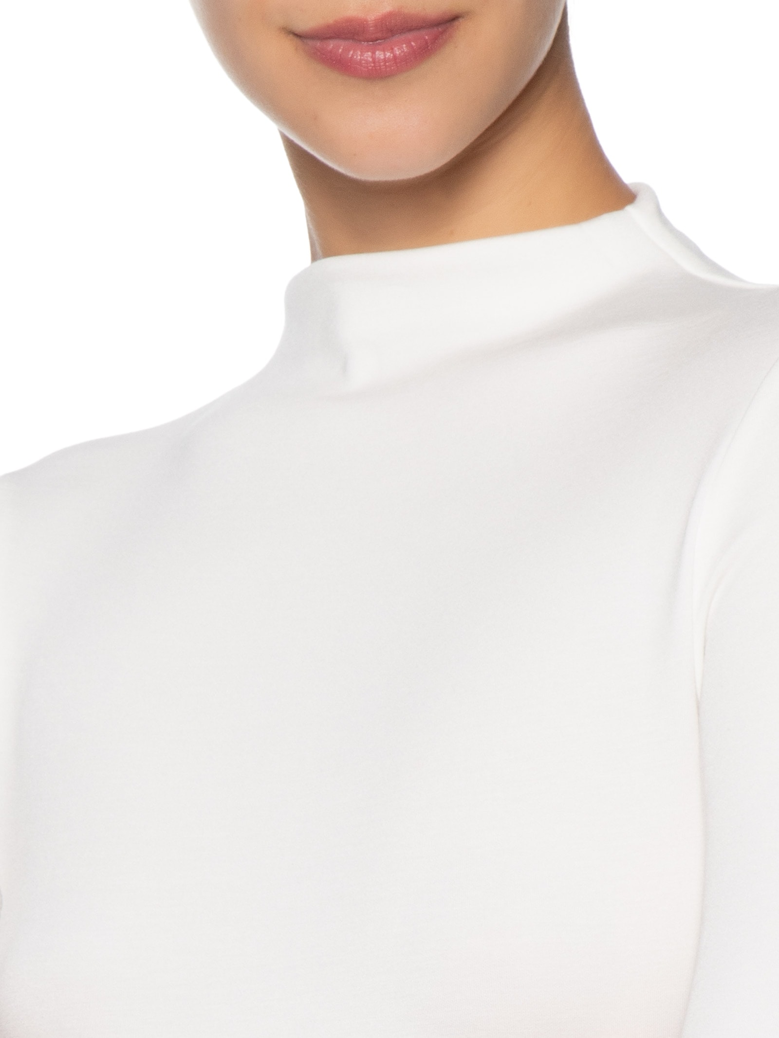 Body Feminino Gola Alta Manga Longa – Off White Basiq