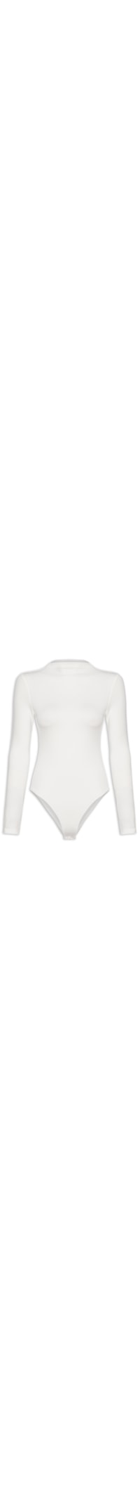 Body Feminino Gola Alta Manga Longa – Off White