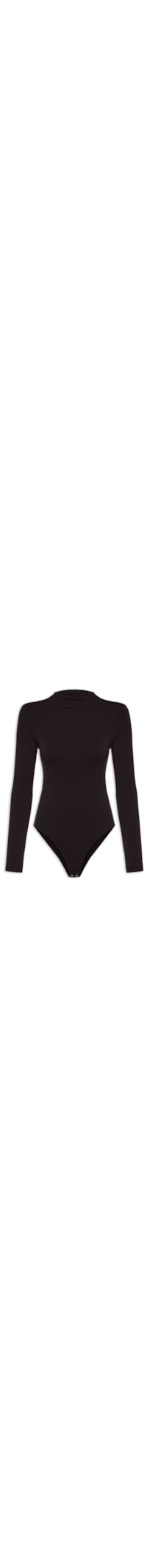 Body Feminino Gola Alta Manga Longa – Preto