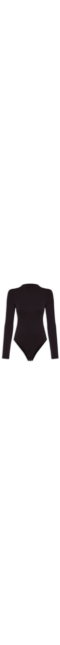 Body Feminino Gola Alta Manga Longa – Preto