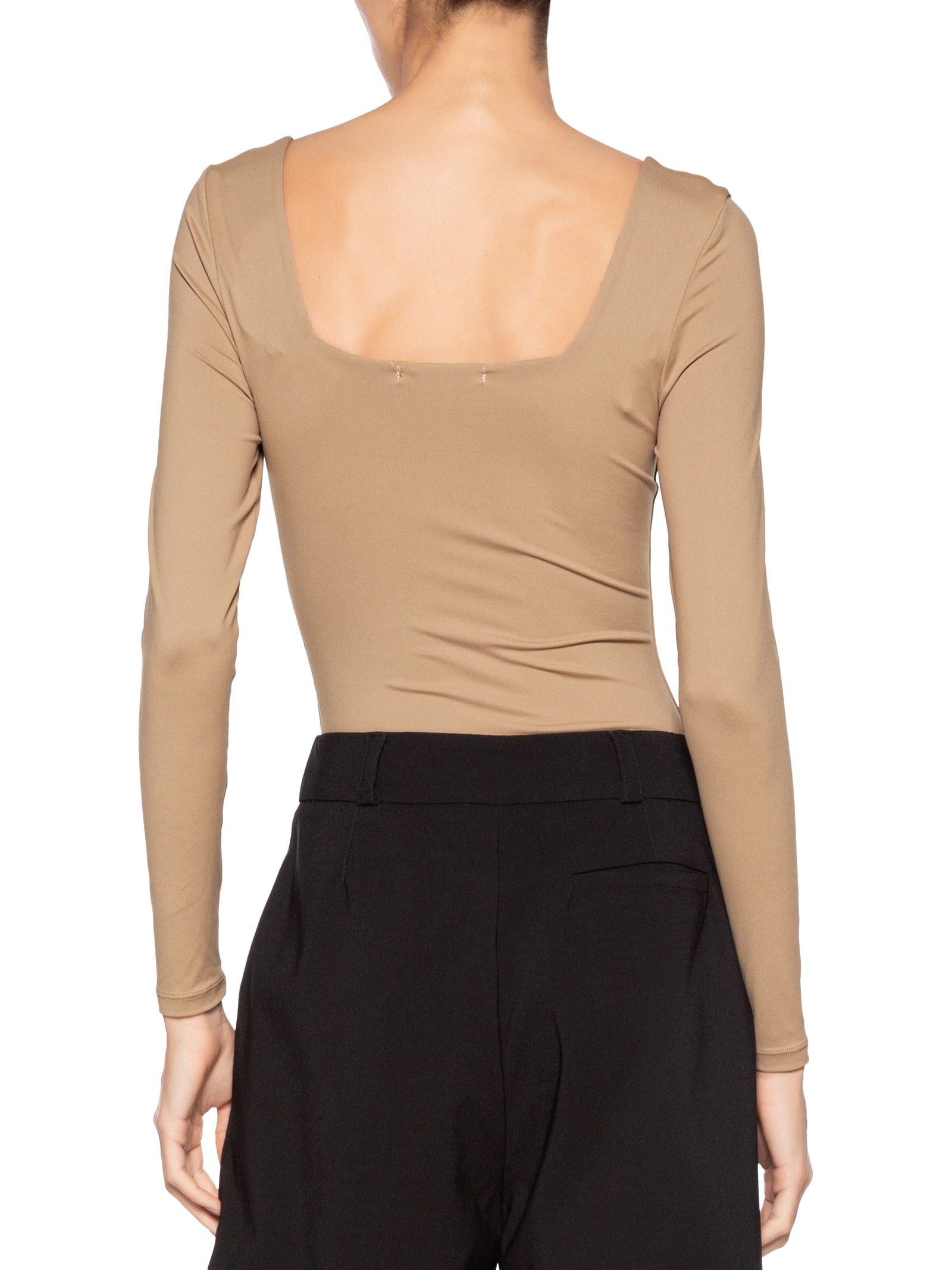 Body Feminino Manga Longa E Decote Quadrado Bege '2Essential