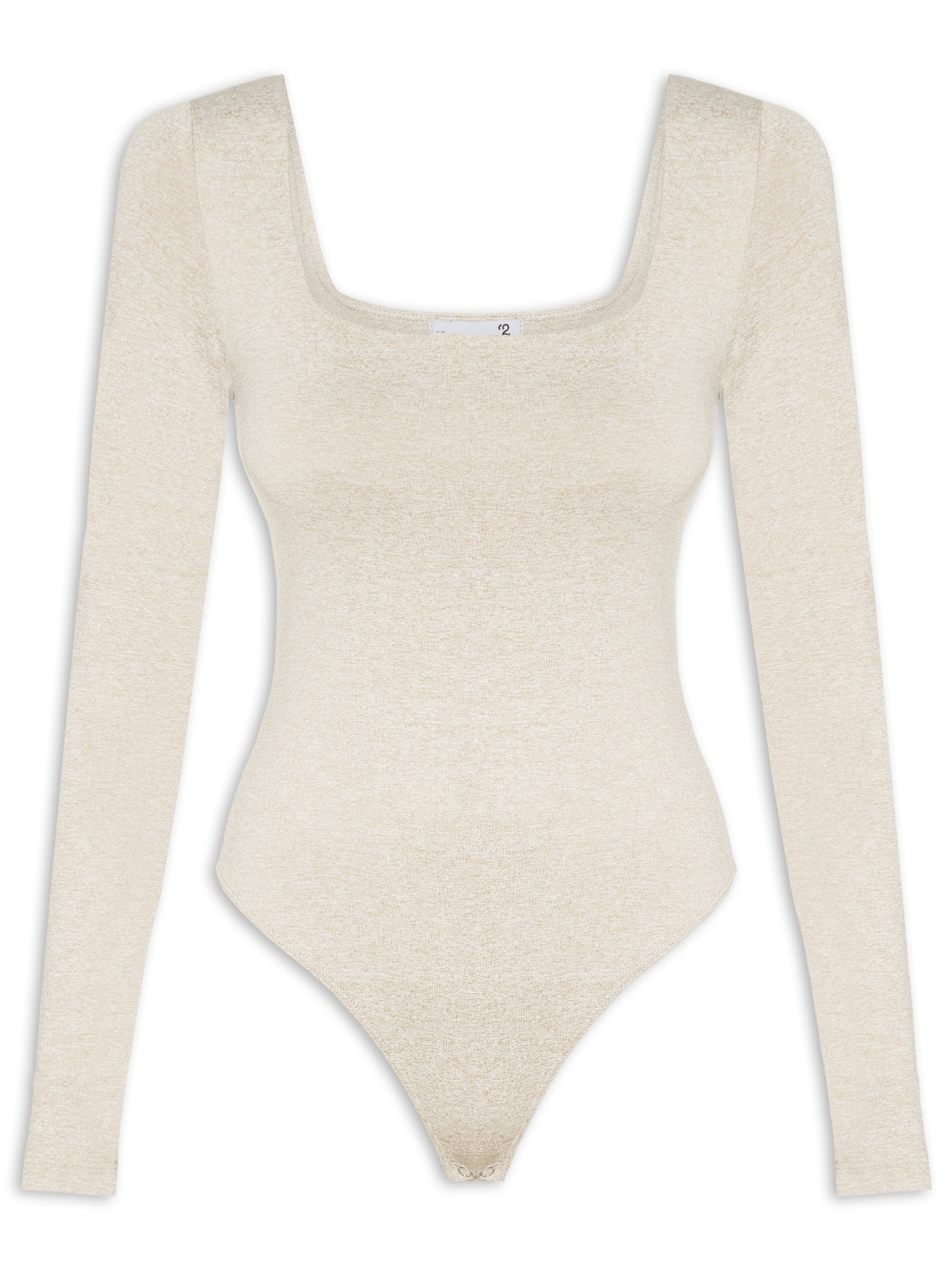 Body Feminino Manga Longa E Decote Quadrado Bege '2Essential