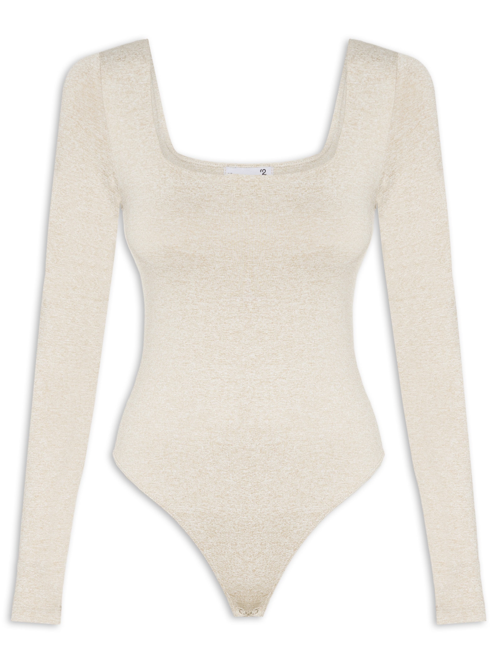 Body Feminino Manga Longa E Decote Quadrado Bege '2Essential