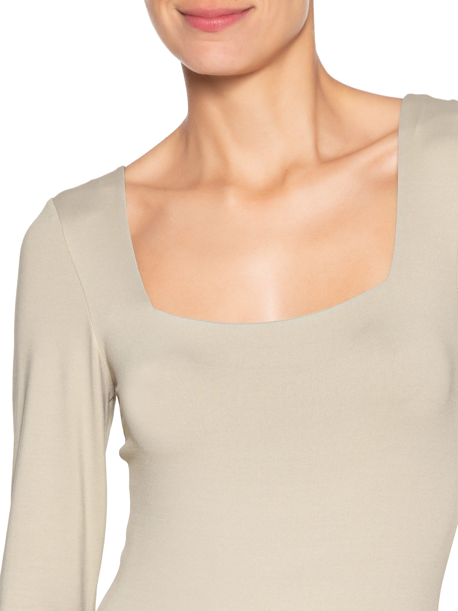 Body Feminino Manga Longa E Decote Quadrado Bege '2Essential