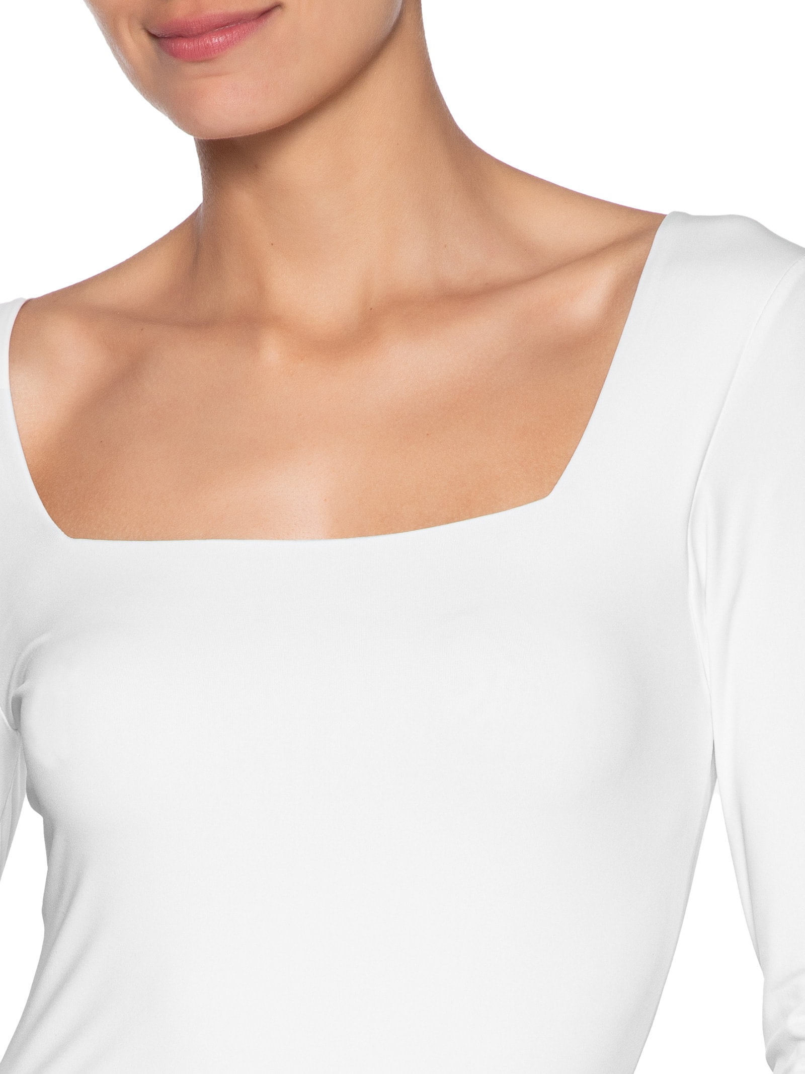 Body Feminino Manga Longa E Decote Quadrado Branco '2Essential