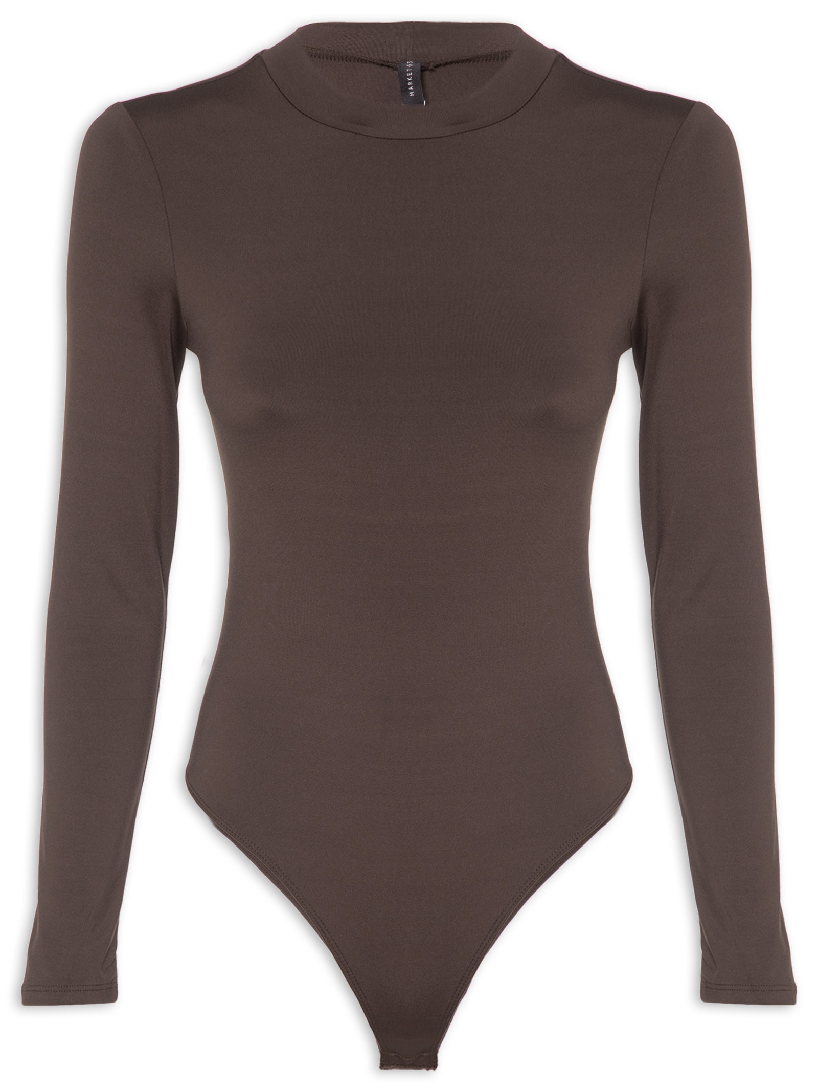 Body Feminino Manga Longa Marrom Market 33