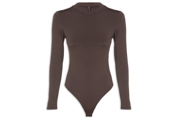 Body Feminino Manga Longa - Marrom