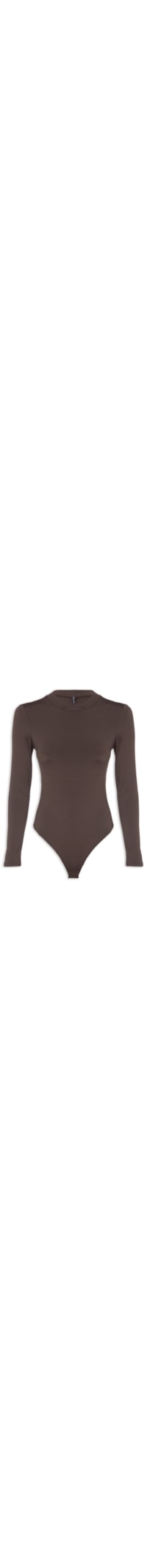 Body Feminino Manga Longa - Marrom