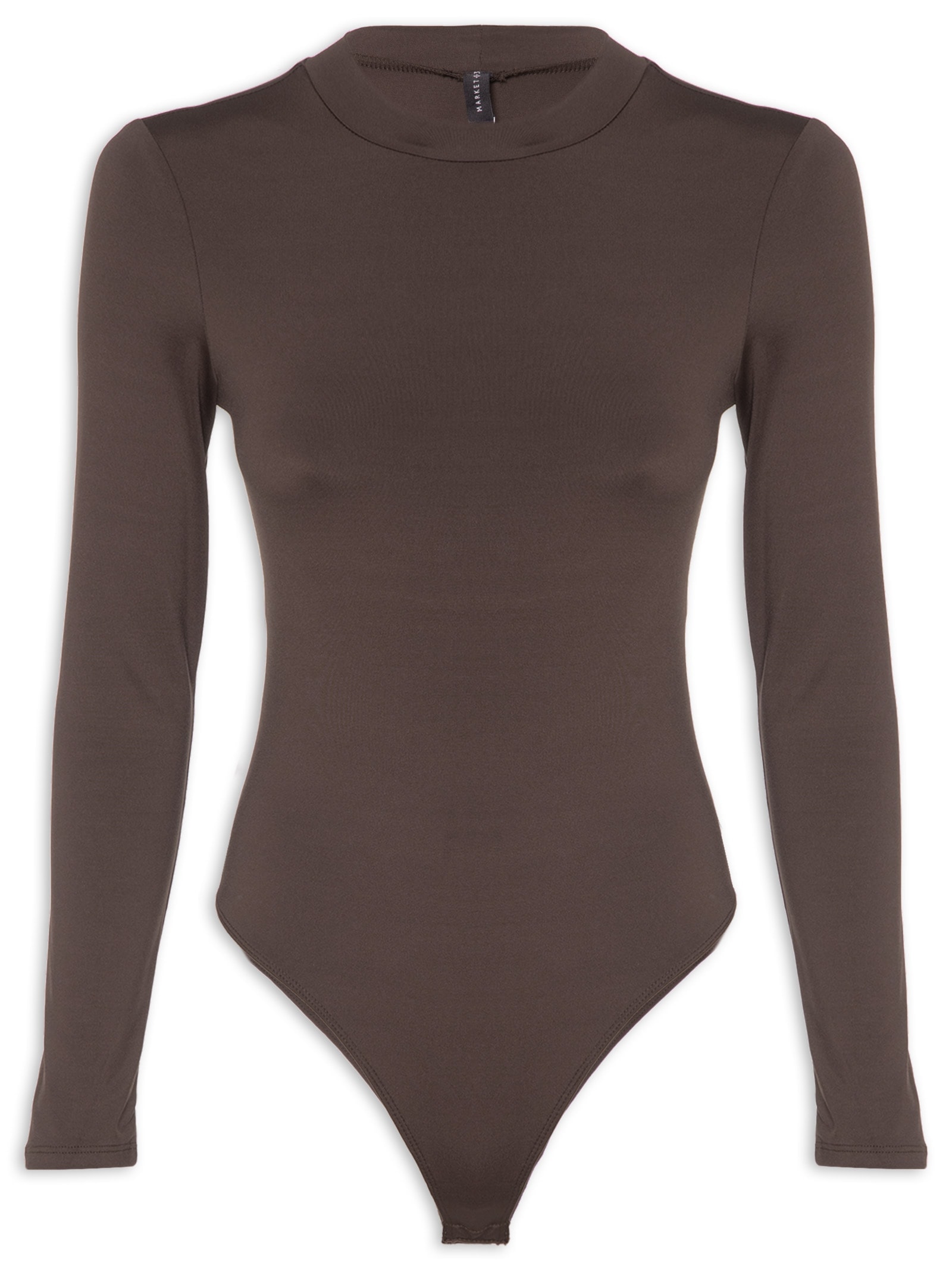 Body Feminino Manga Longa Marrom Market 33