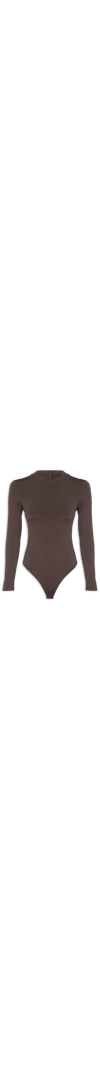 Body Feminino Manga Longa - Marrom