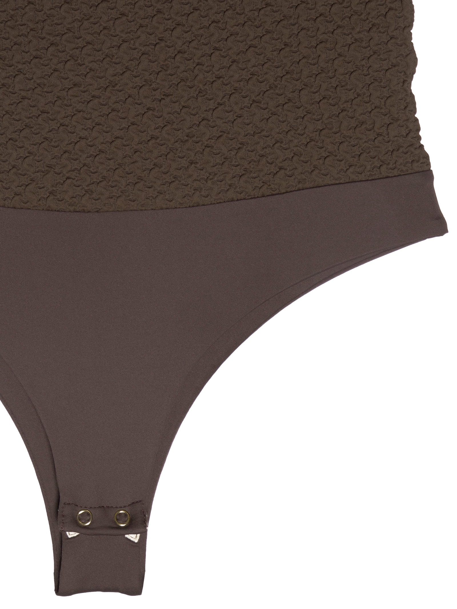 Body Feminino Ombro Único Com Aviamento Marrom Lança Perfume