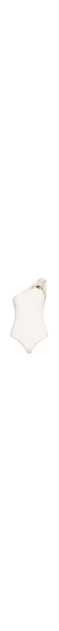 Body Feminino Ombro Único Com Aviamento - Off White