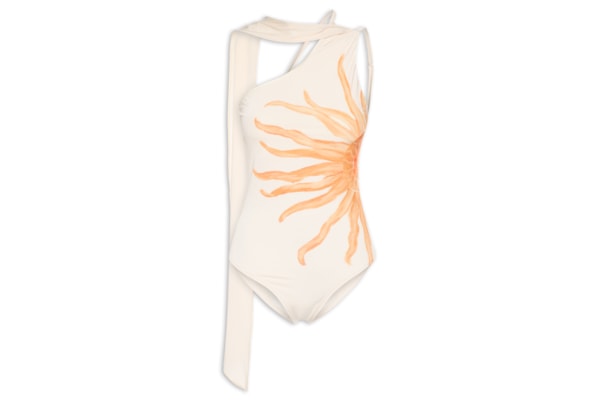 Body Feminino Ombro Único com Faixa Removível - Bege