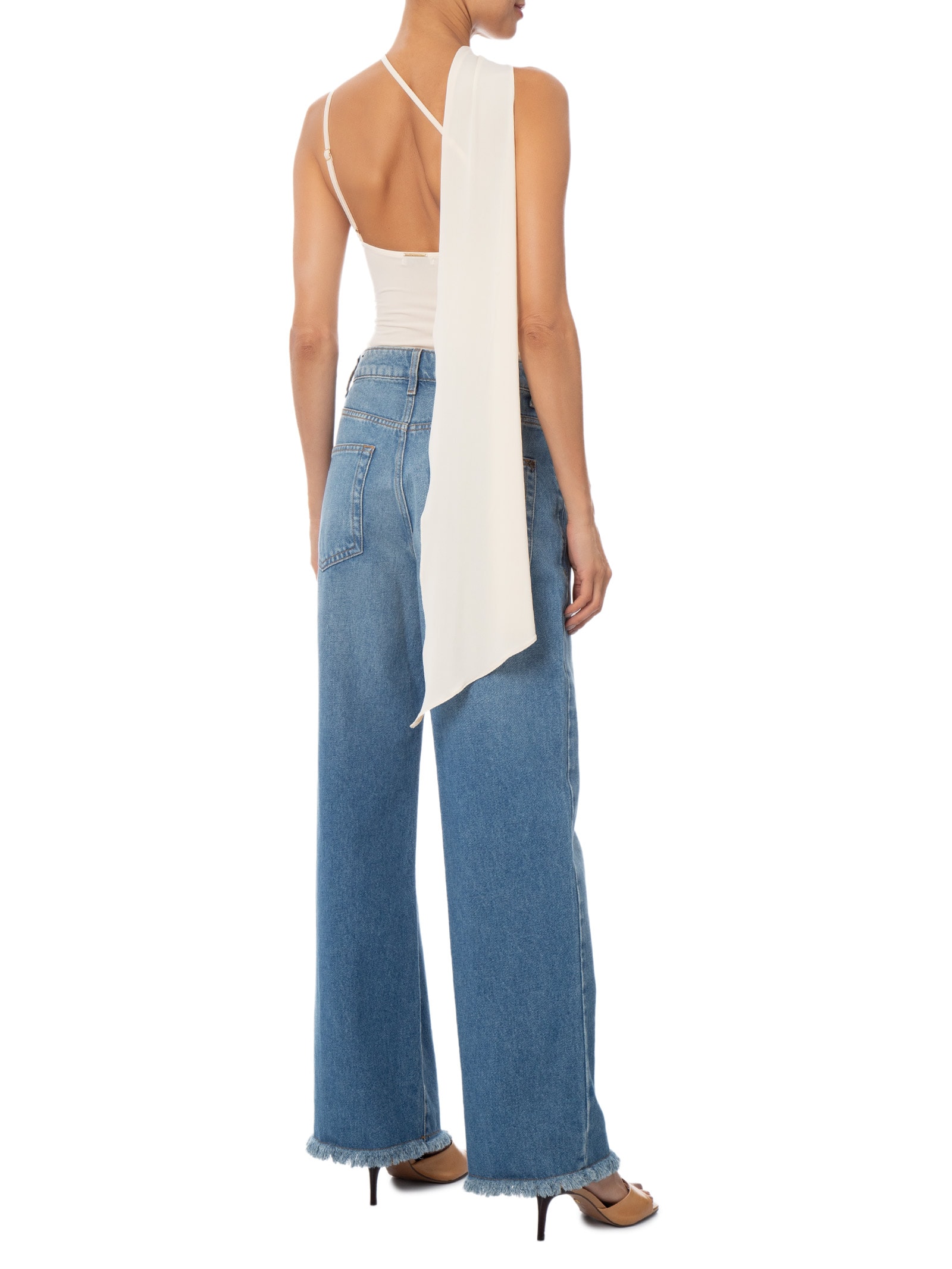 Body Feminino Ombro Único com Faixa Removível Bege My Favorite