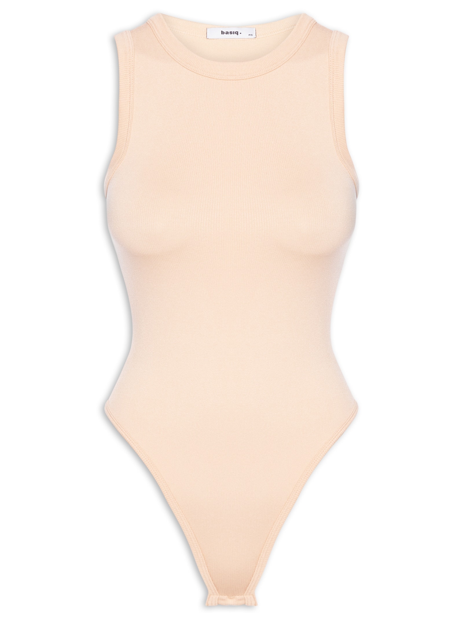 Body Feminino Poliamida Bege Basiq