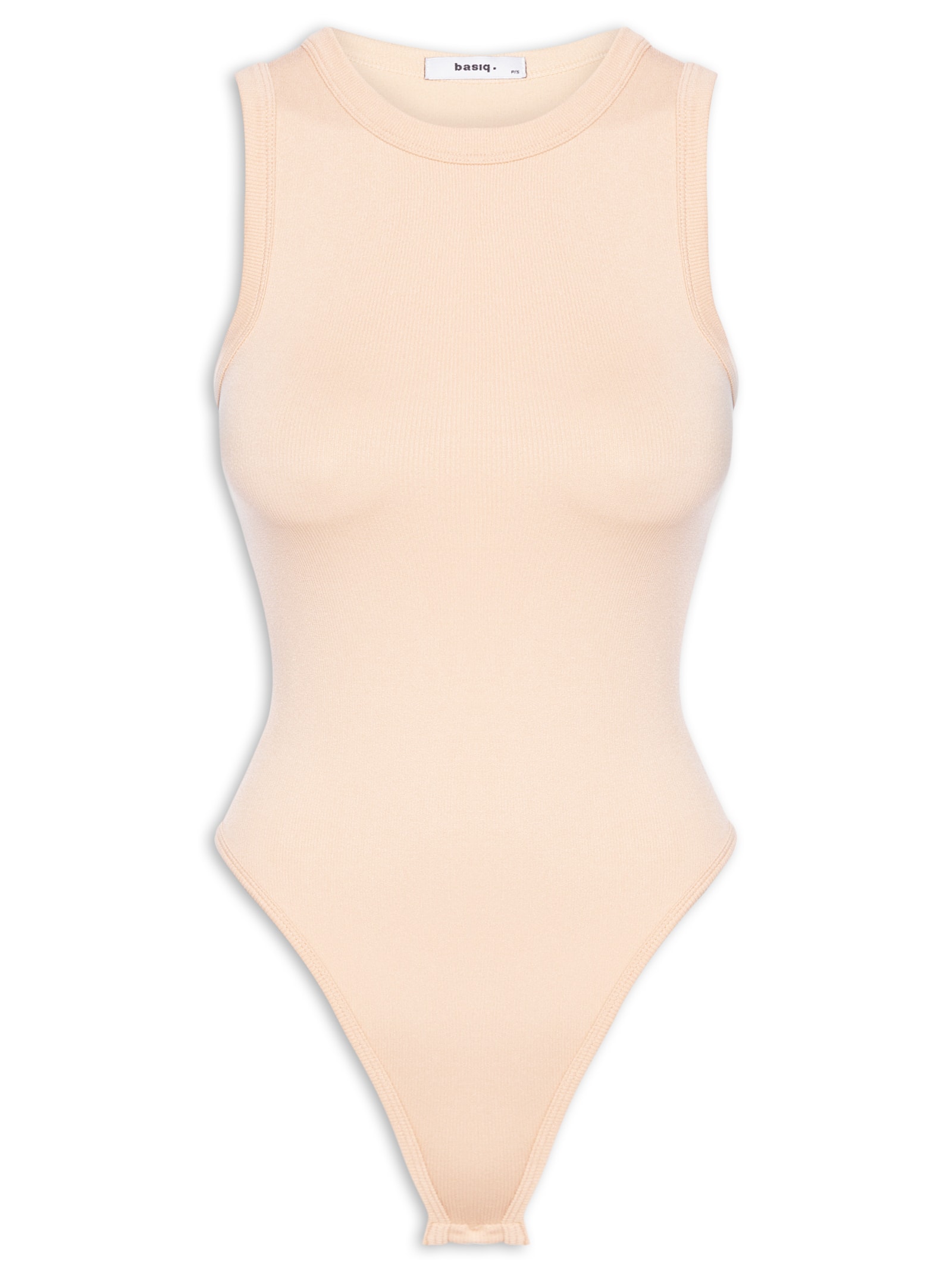 Body Feminino Poliamida Bege Basiq