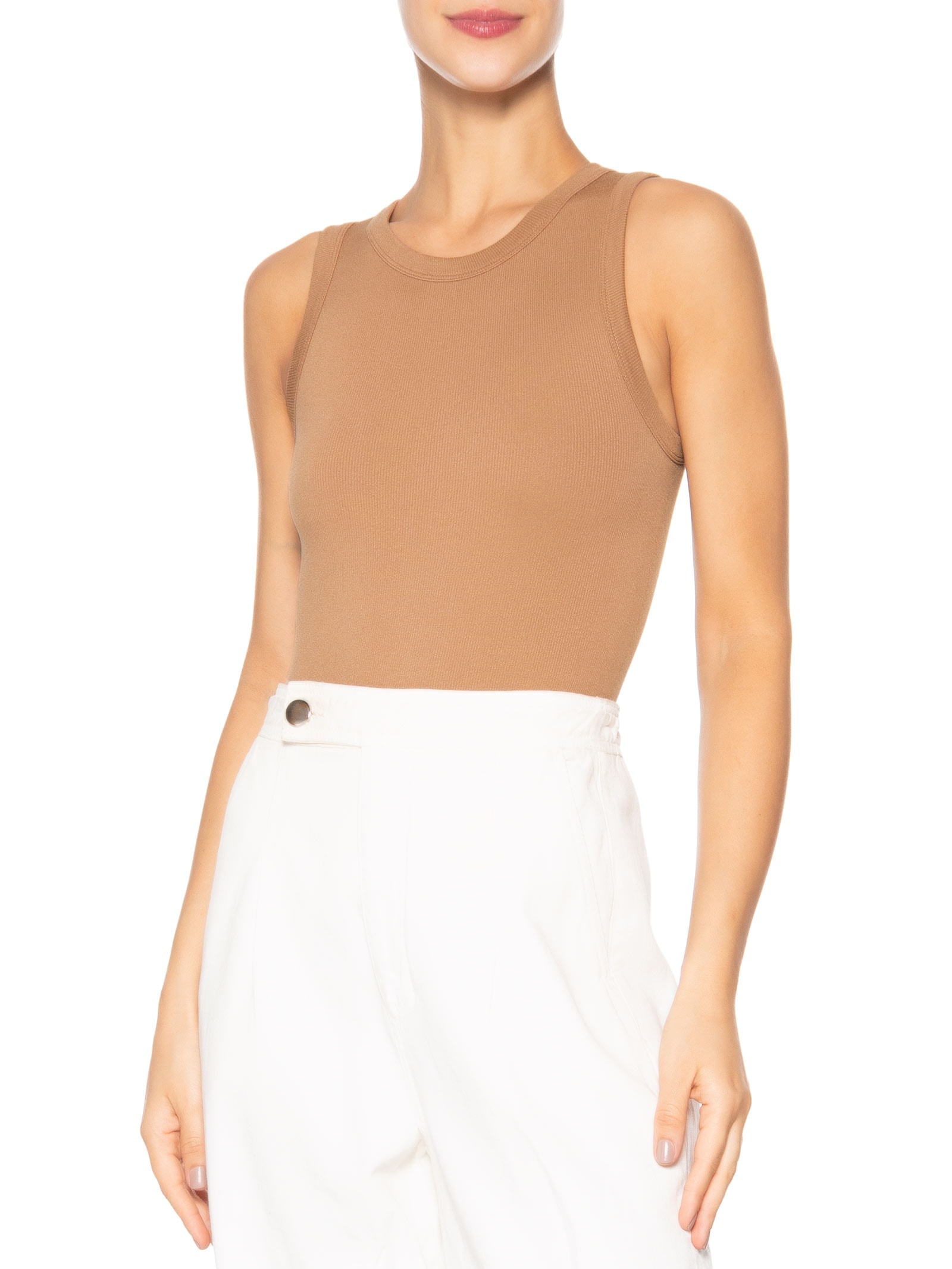 Body Feminino Poliamida Marrom Basiq