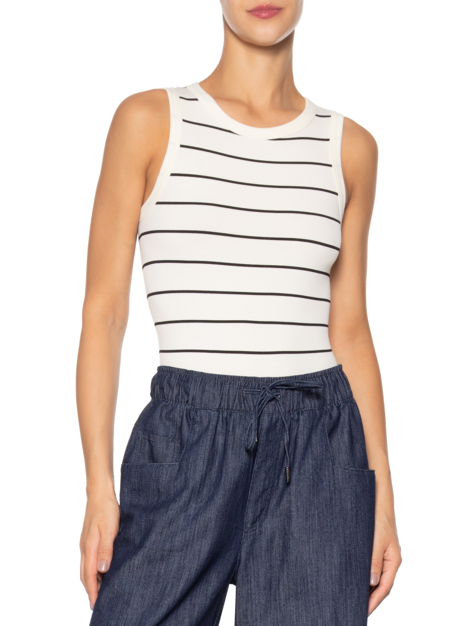 Body Feminino Poliamida Off White Basiq