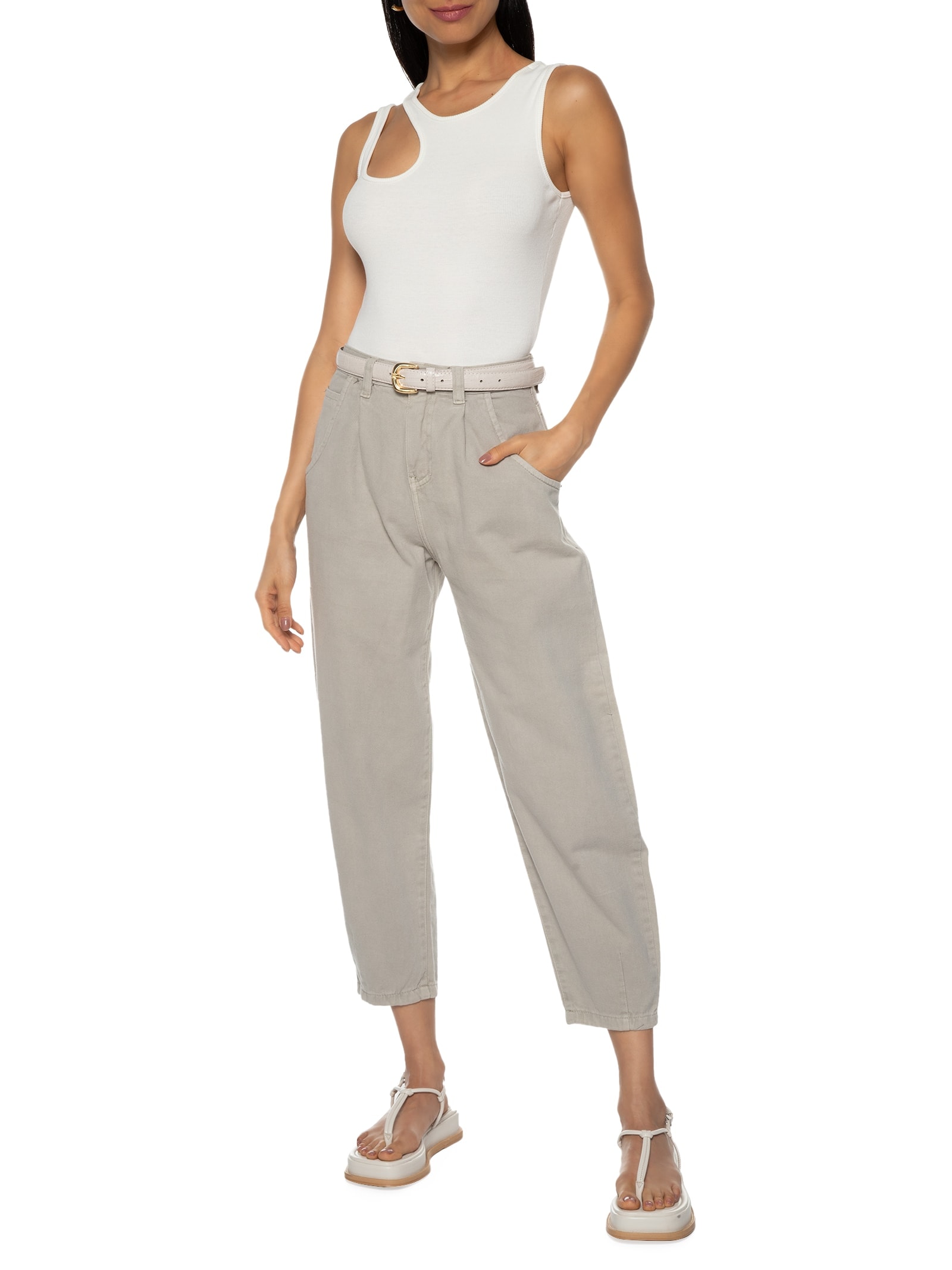 Body Feminino Recorte Off White Basiq