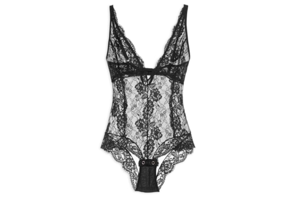 Body Feminino Renda E Tule Classic Lace -  Preto