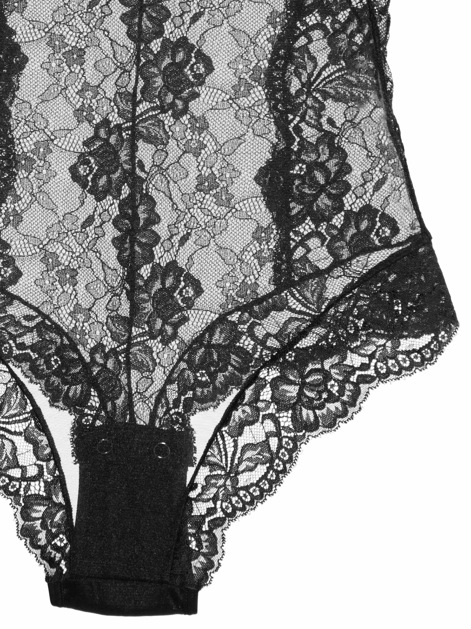 Body Feminino Renda E Tule Classic Lace  Preto Calvin Klein Underwear