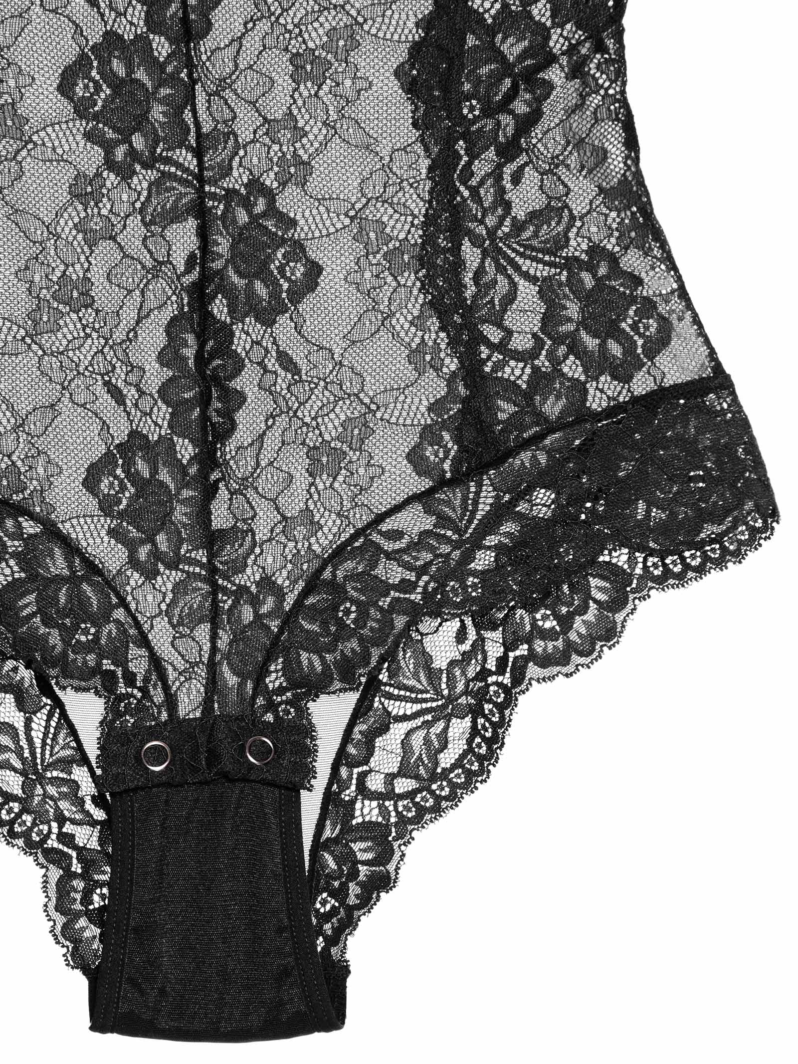 Body Feminino Renda E Tule Classic Lace  Preto Calvin Klein Underwear