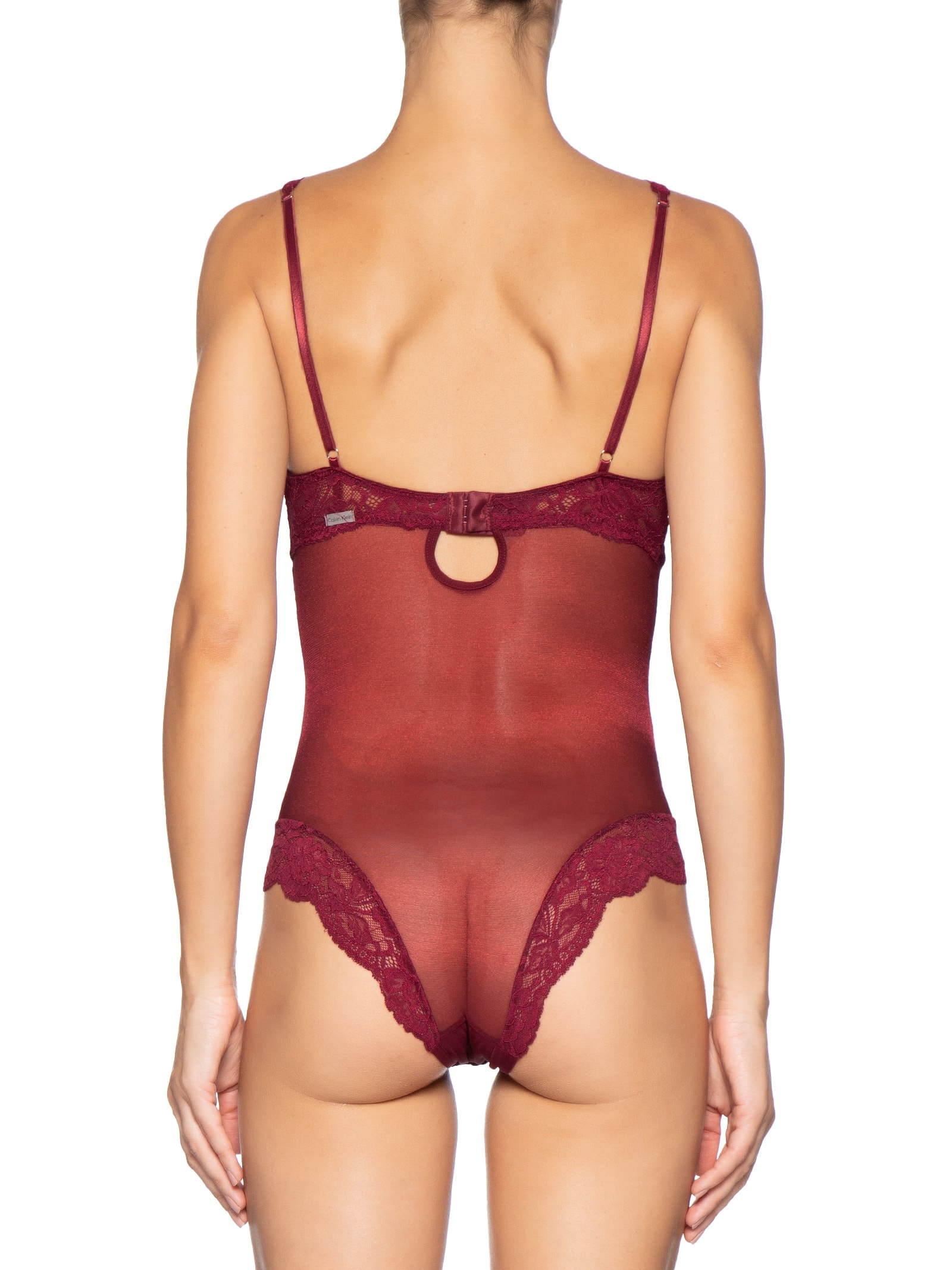 Body Feminino Renda E Tule Classic Lace  Vermelho Calvin Klein Underwear