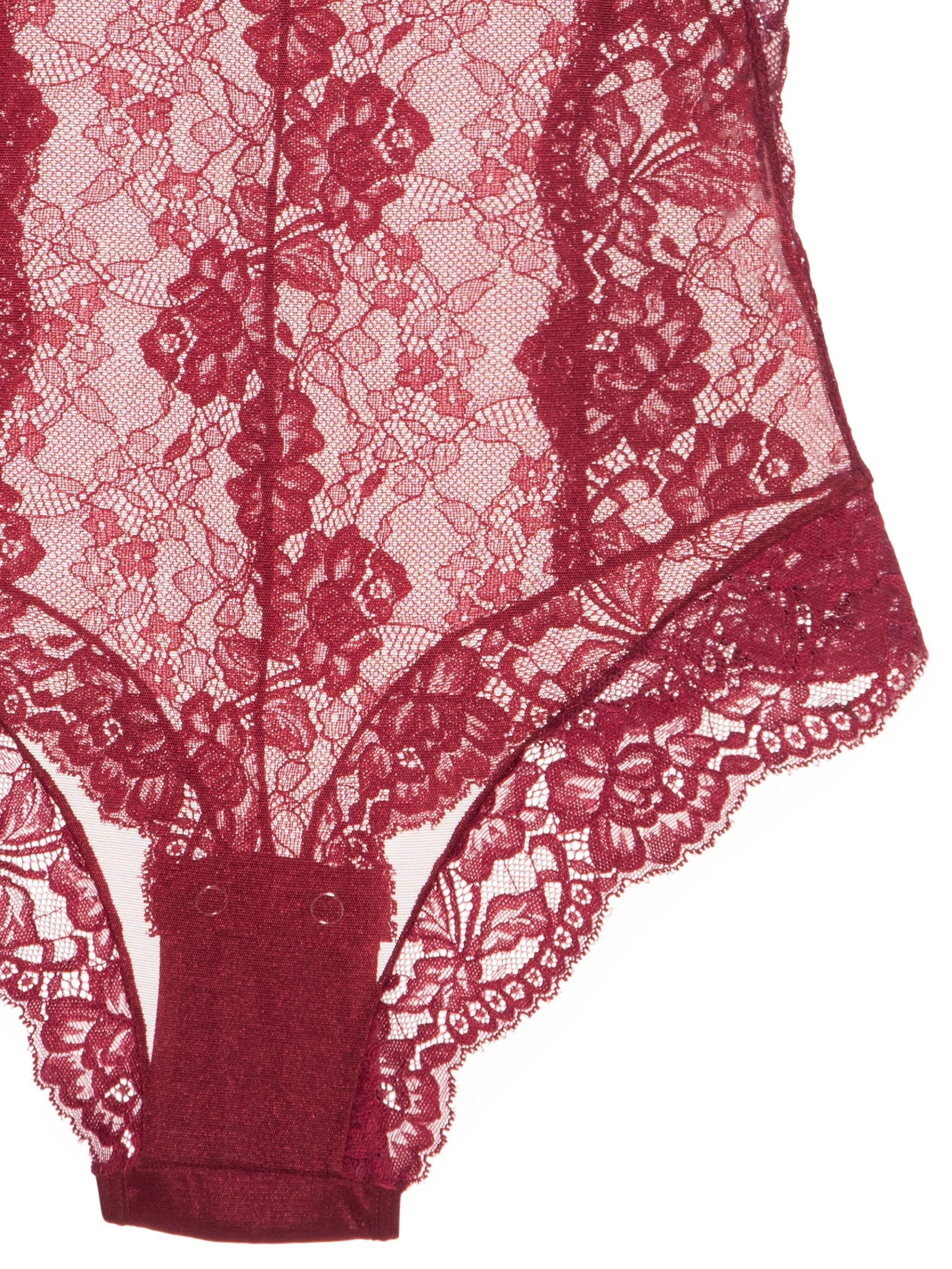 Body Feminino Renda E Tule Classic Lace  Vermelho Calvin Klein Underwear