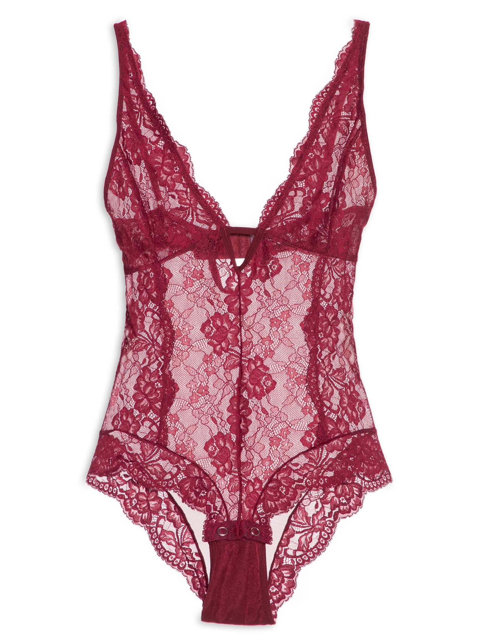 Body Feminino Renda E Tule Classic Lace  Vermelho Calvin Klein Underwear