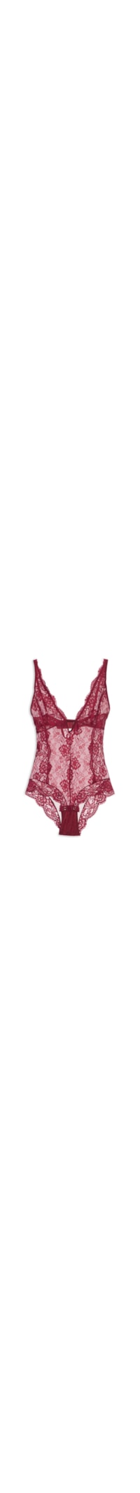Body Feminino Renda E Tule Classic Lace - Vermelho