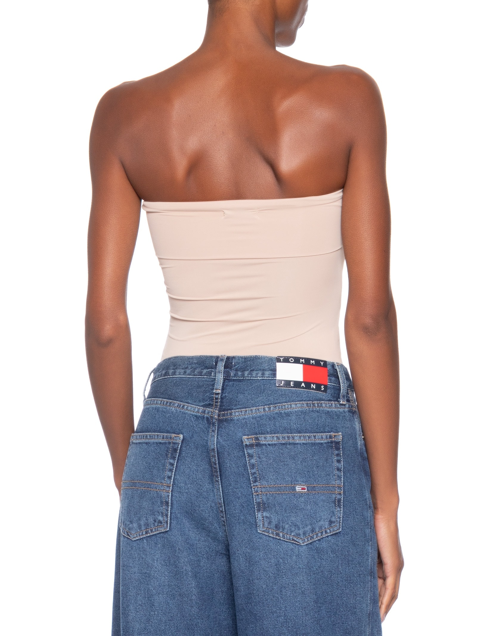 Body Feminino Tomara que Caia em Poliamida Bege Market 33