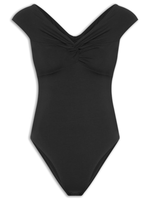 Body Feminino Transpasse Ombro A Ombro – Preto