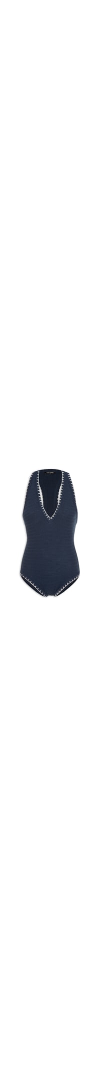 Body Feminino Tricot Decote Nadador Costas - Azul