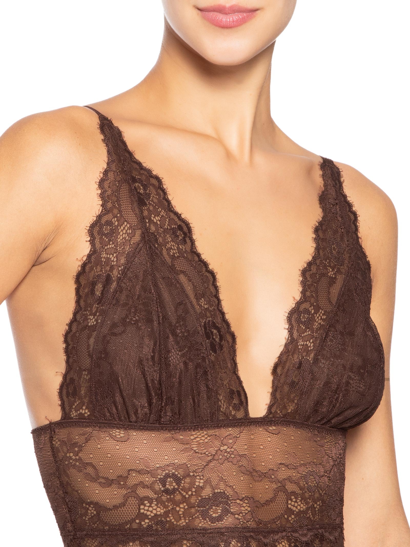 Body Intimates De Renda Marrom Animale