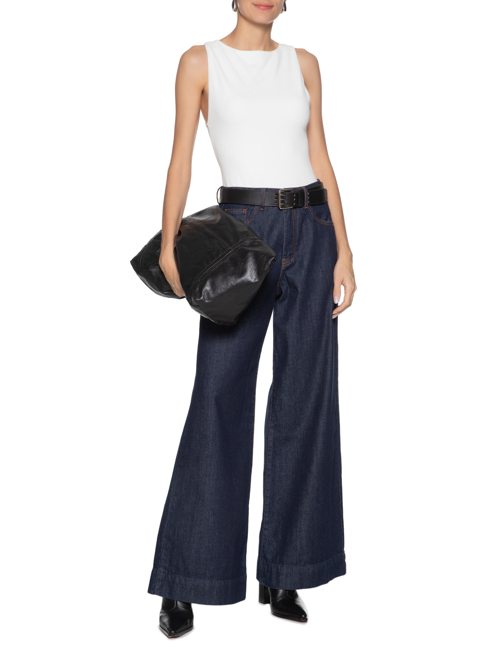 Body Malha Cruzado Costas Off White Animale