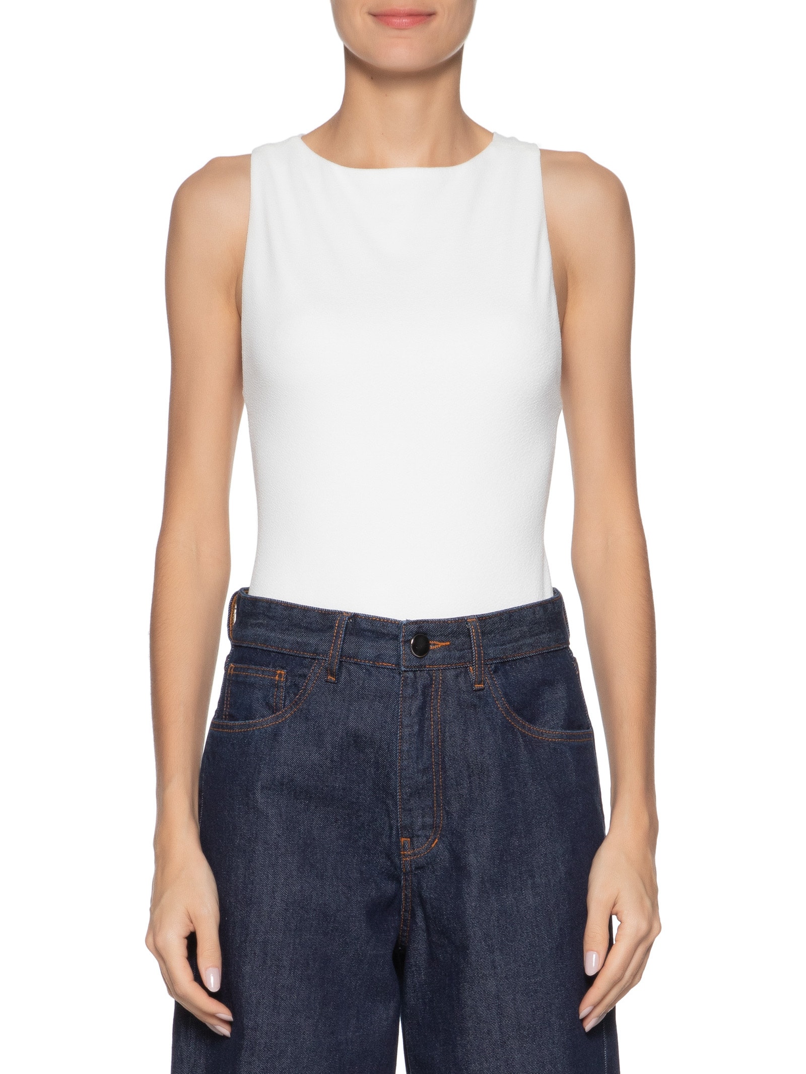 Body Malha Cruzado Costas Off White Animale