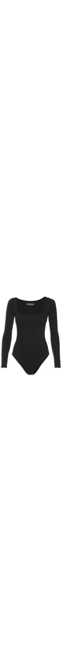 Body Malha ML Rib Liso - Preto