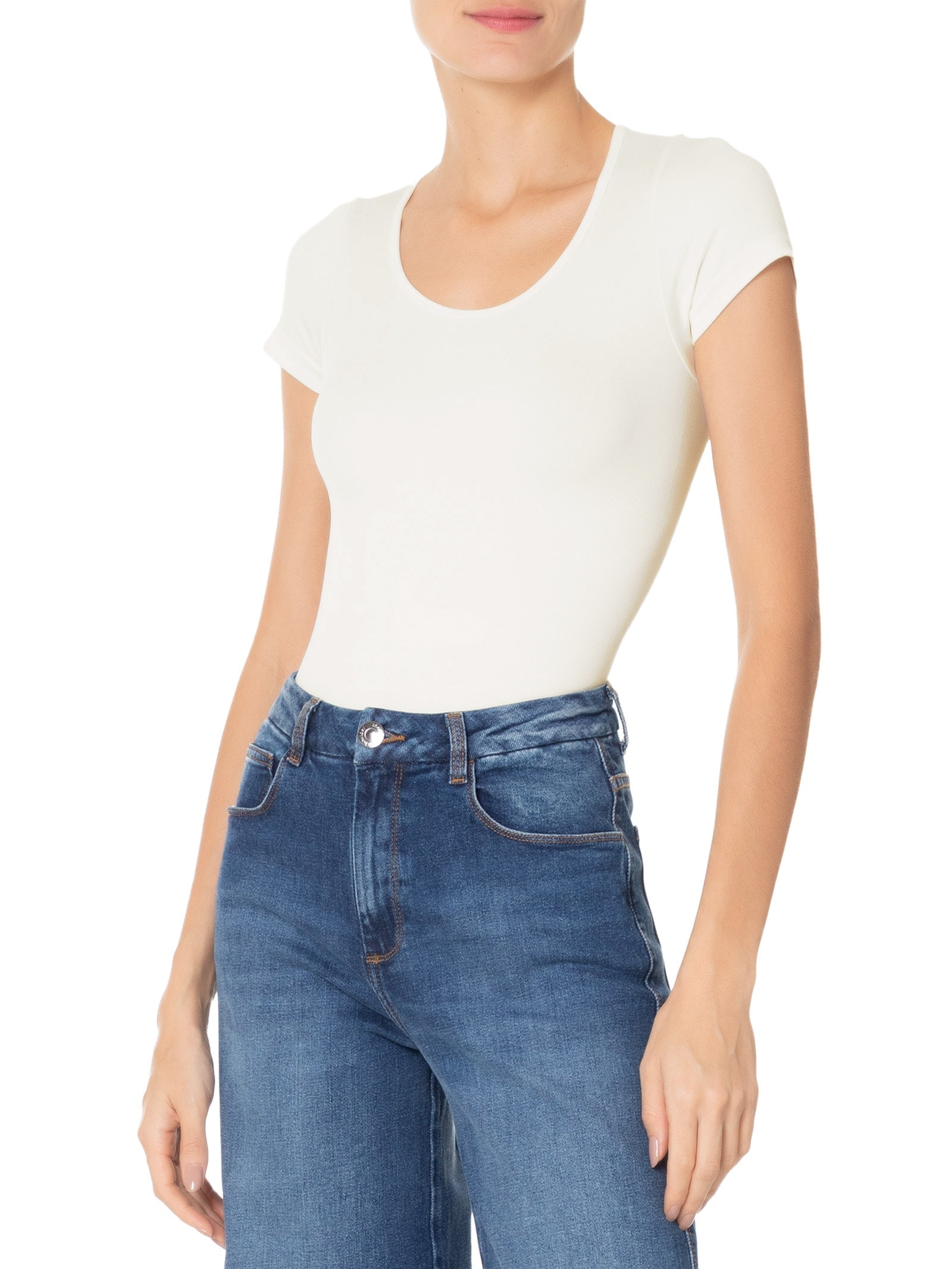 Body Malha Modelador Branco Basiq