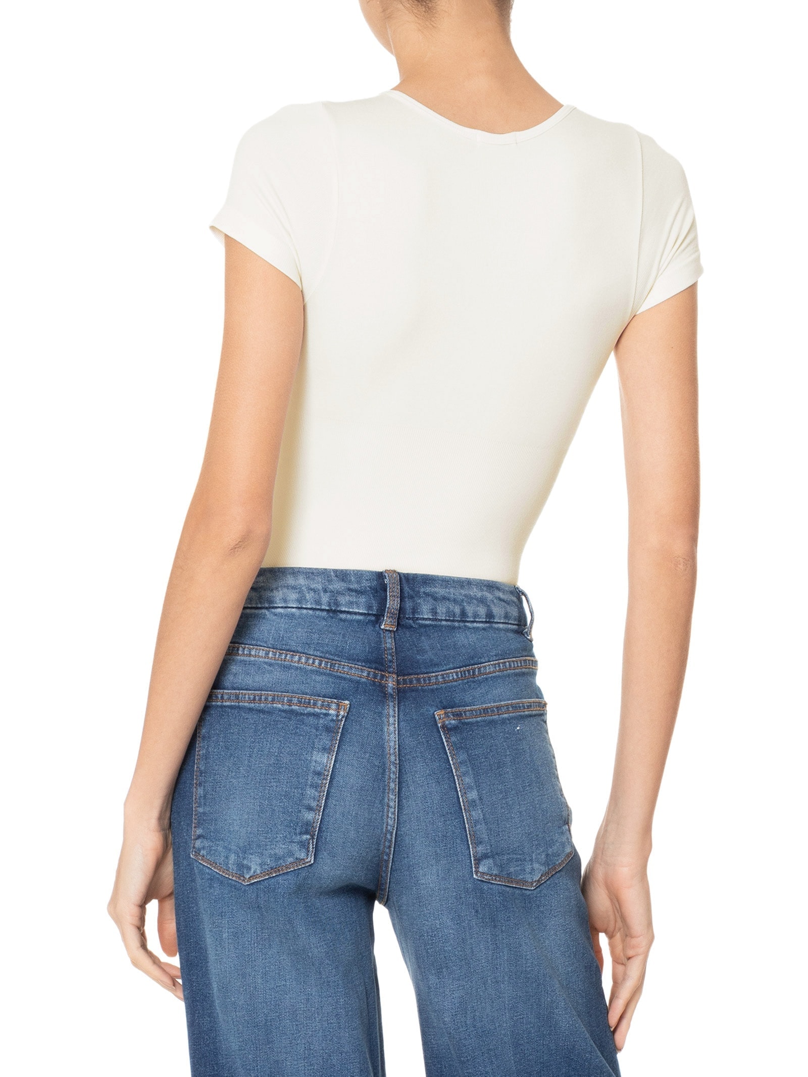 Body Malha Modelador Branco Basiq