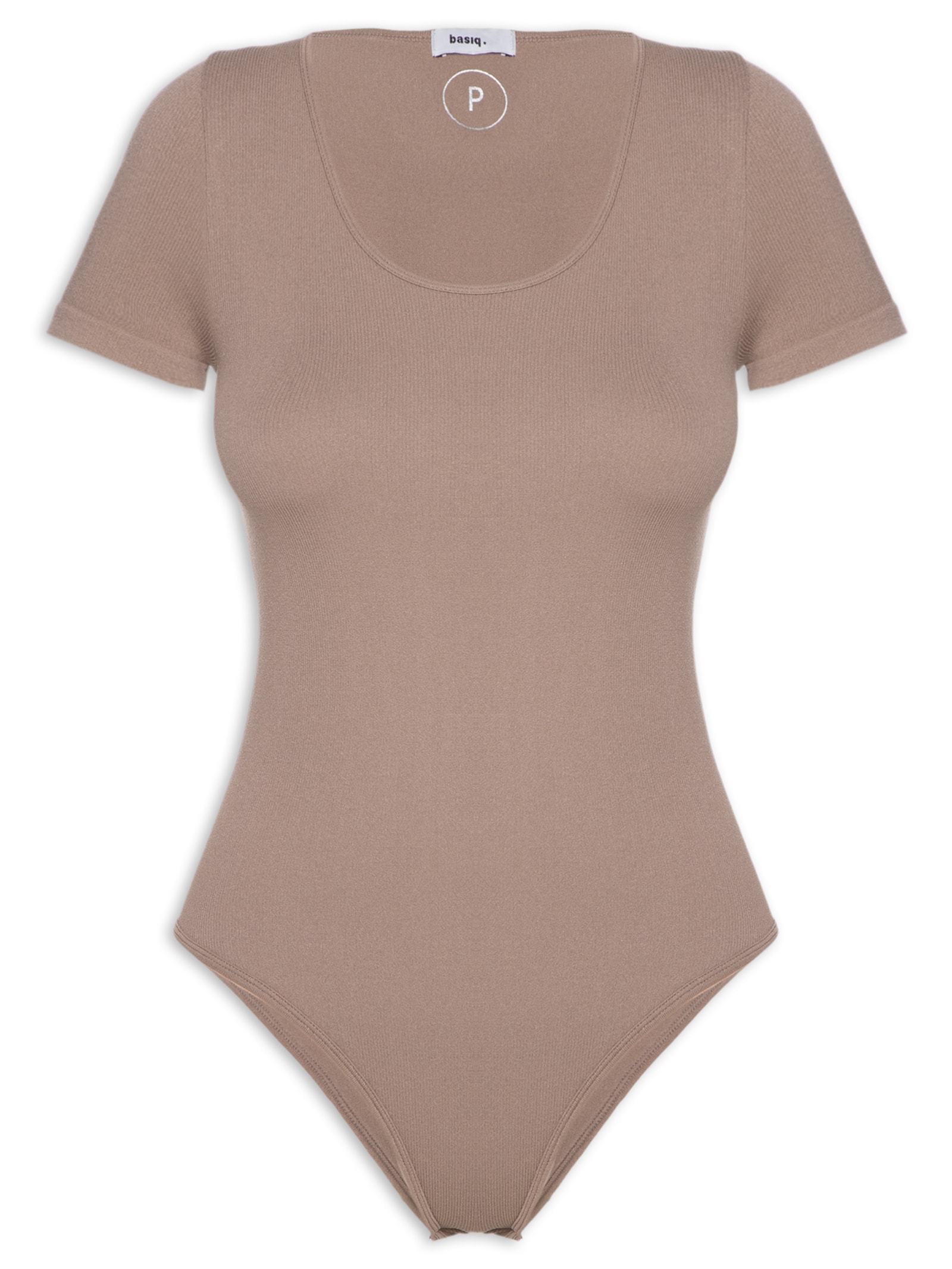 Body Manga Curta Bege Basiq