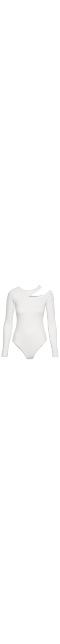 Body Manga Longa com Recorte - Off White