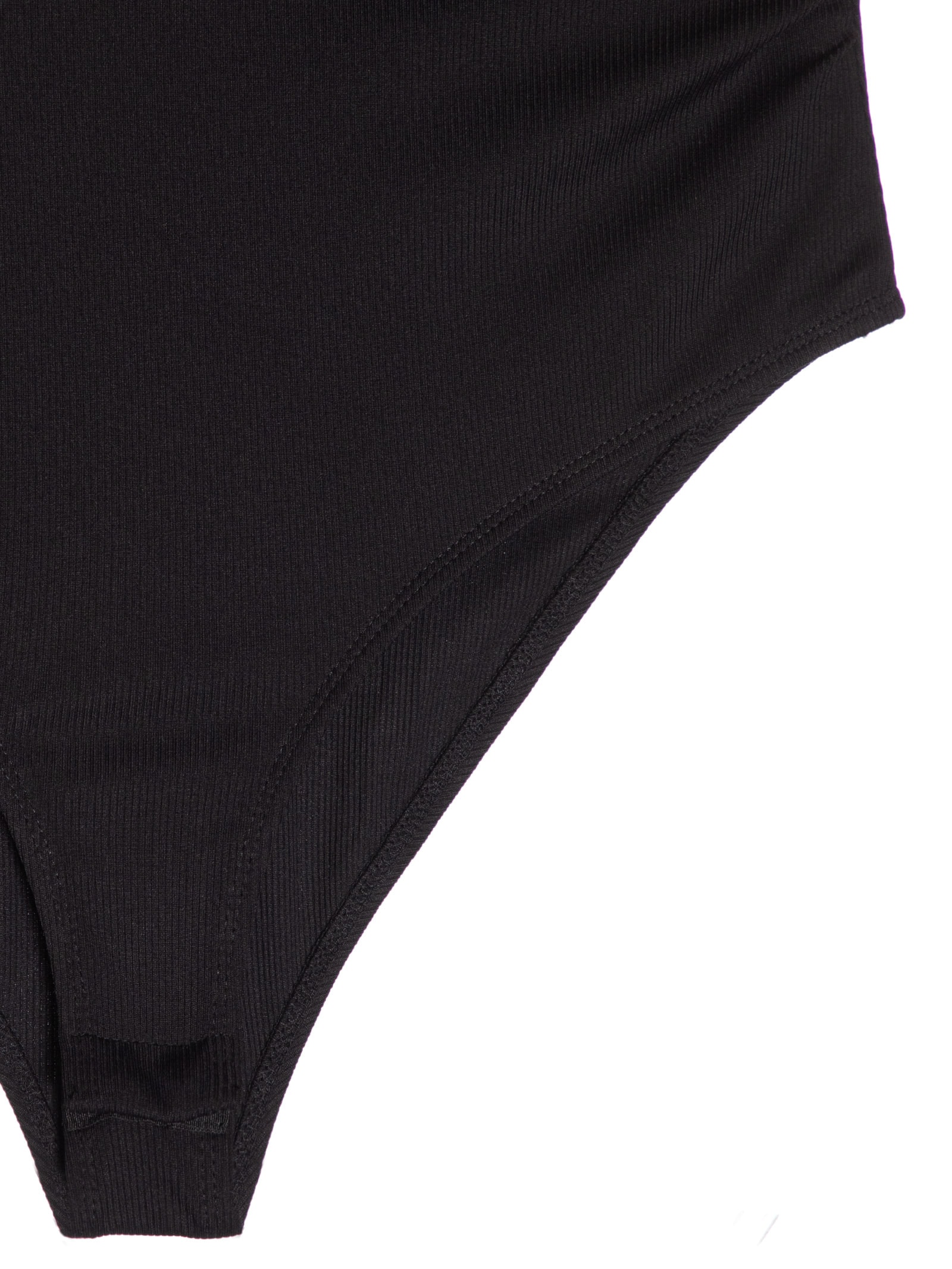 Body Manga Longa Decote U Preto Basiq