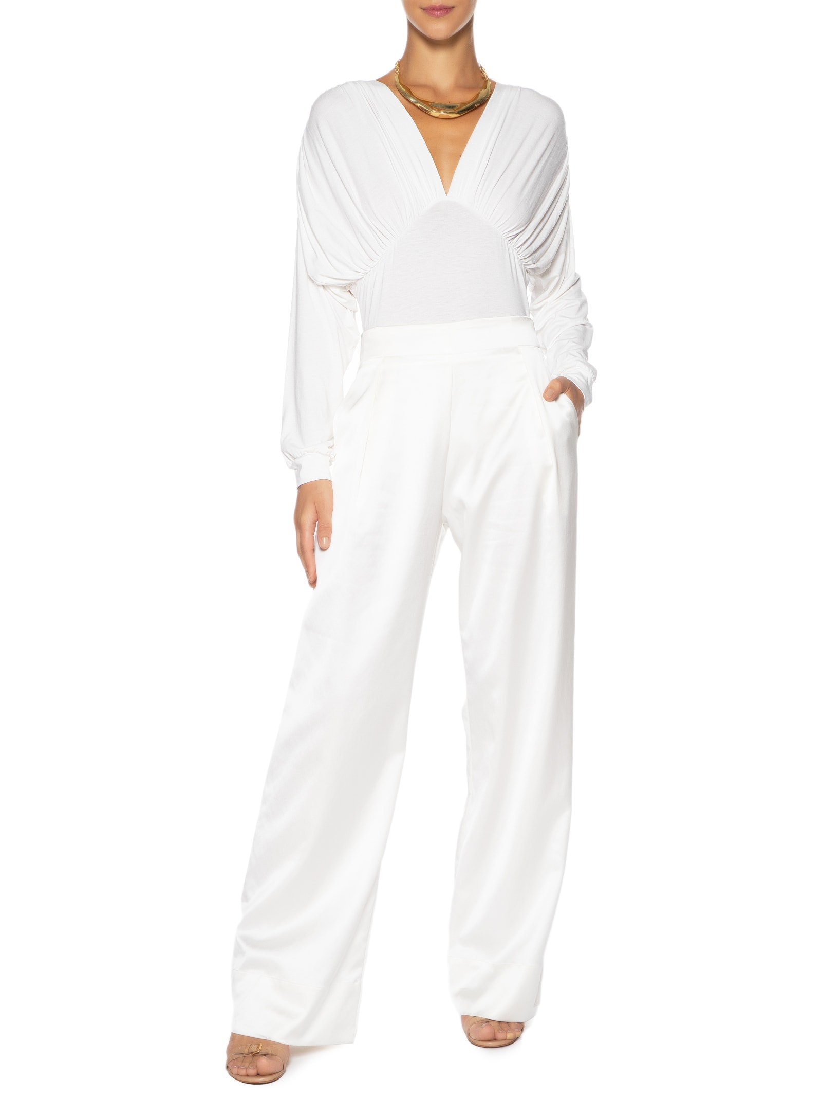 Body Manga Morcego Manga Longa Off White '2Essential