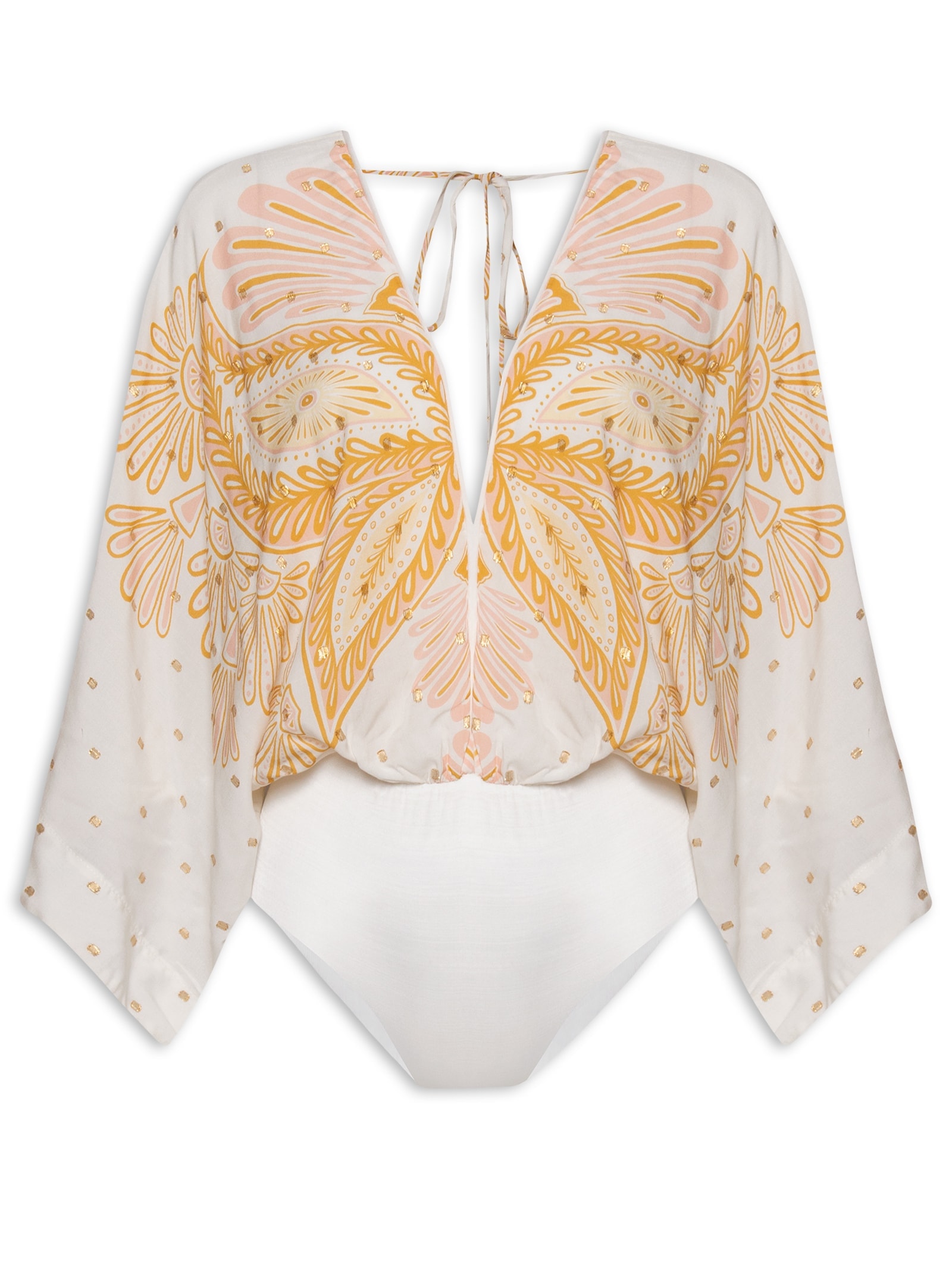 Body Manga Papillon Bege Farm