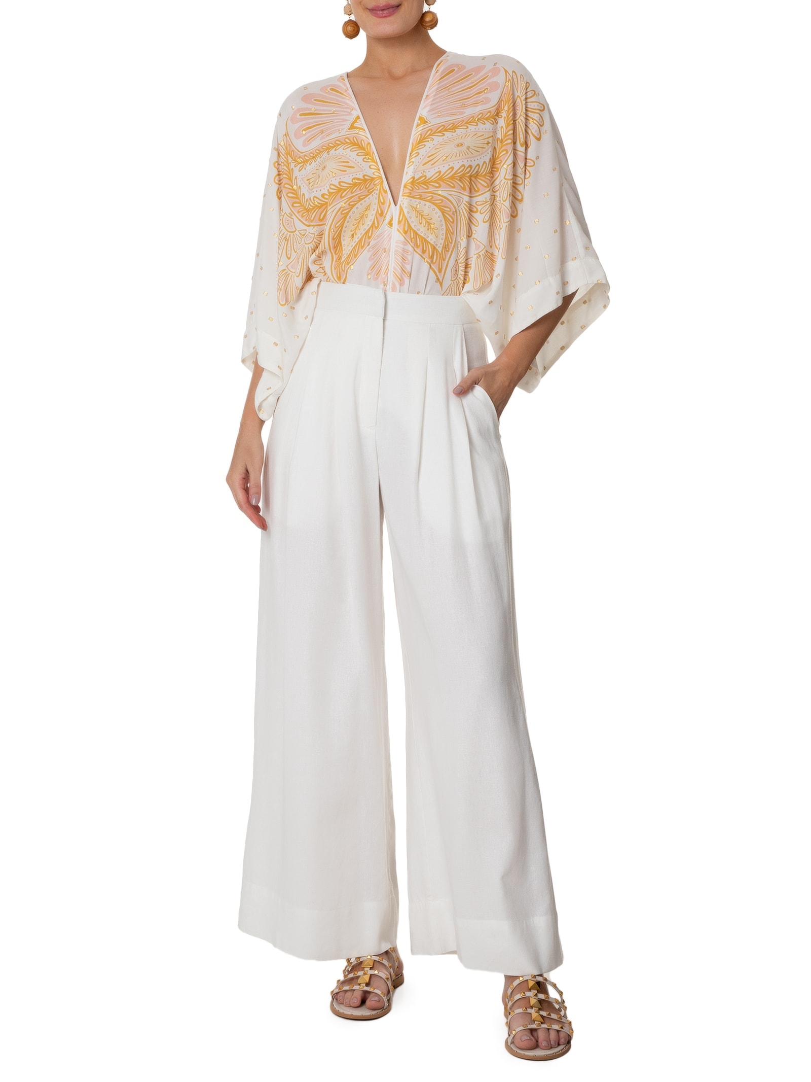 Body Manga Papillon Bege Farm