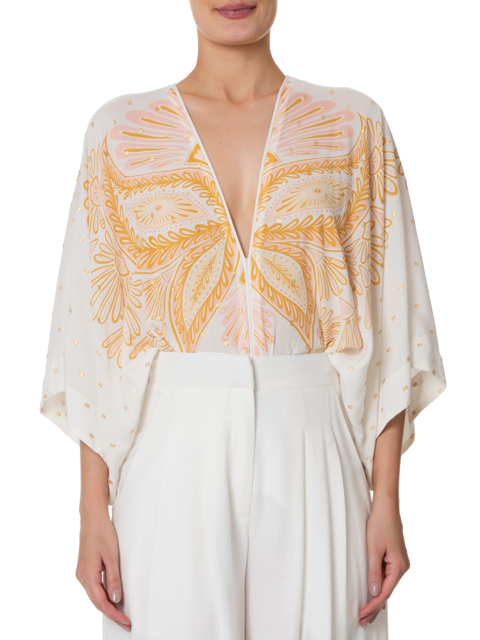 Body Manga Papillon Bege Farm