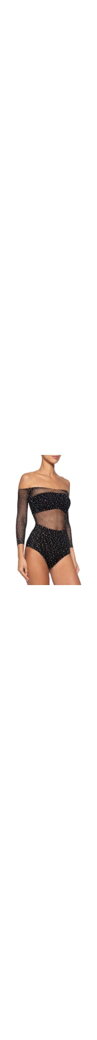 Body Meia Strass - Preto