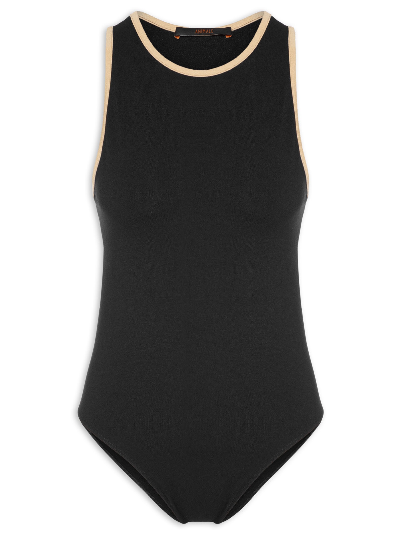 Body Nadador Decote Costas Bicolor Preto Animale
